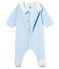 Pelele de terciopelo de algodón liso para bebé niño azul FRAICHEUR