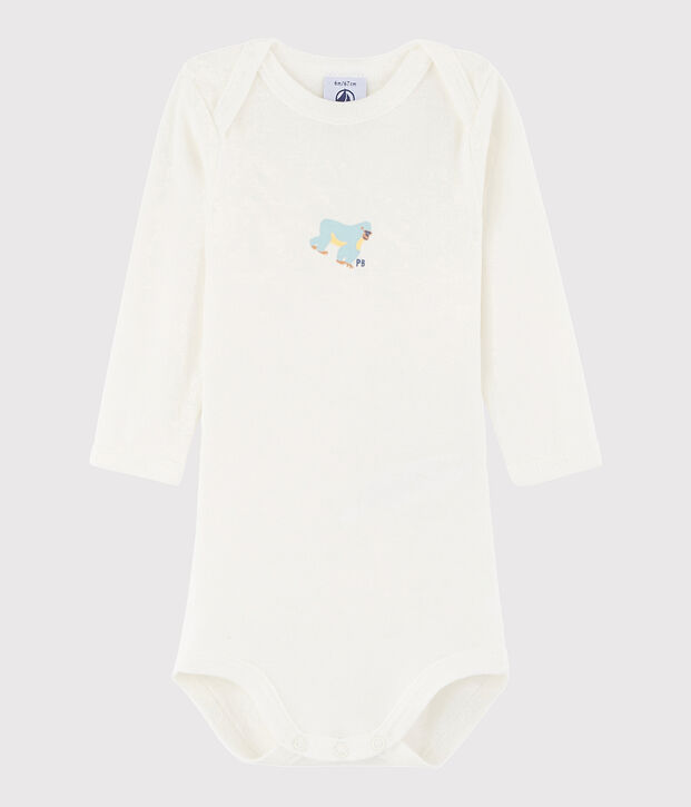 Bodi de manga larga de beb&eacute; ni&ntilde;a/ni&ntilde;o blanco