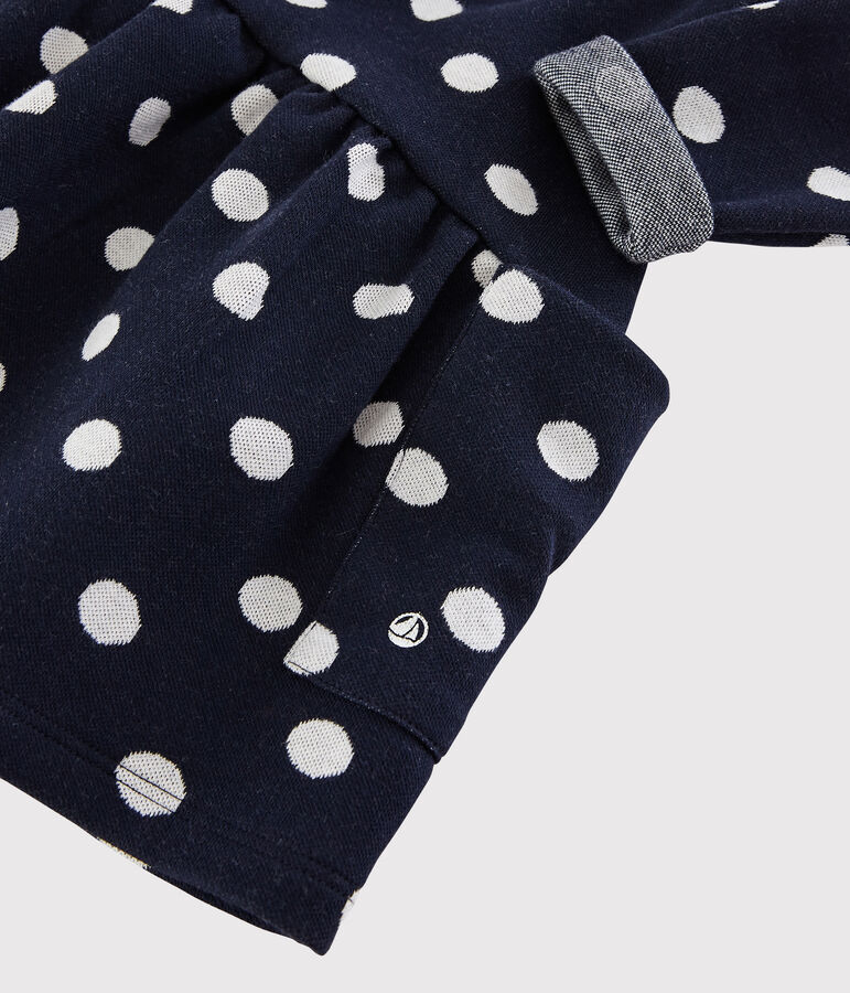 Vestido de manga larga para beb&eacute; ni&ntilde;a azul SMOKING/blanco MARSHMALLOW