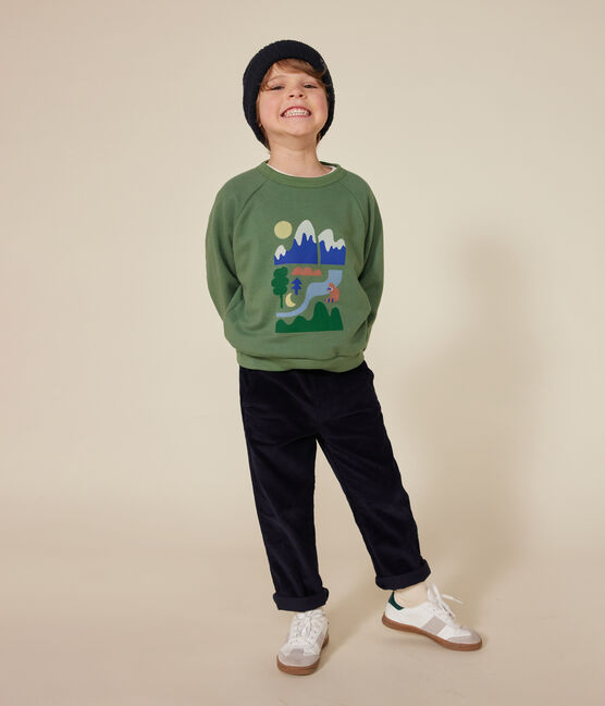 Sudadera de felpa para niño verde PALMERAIE
