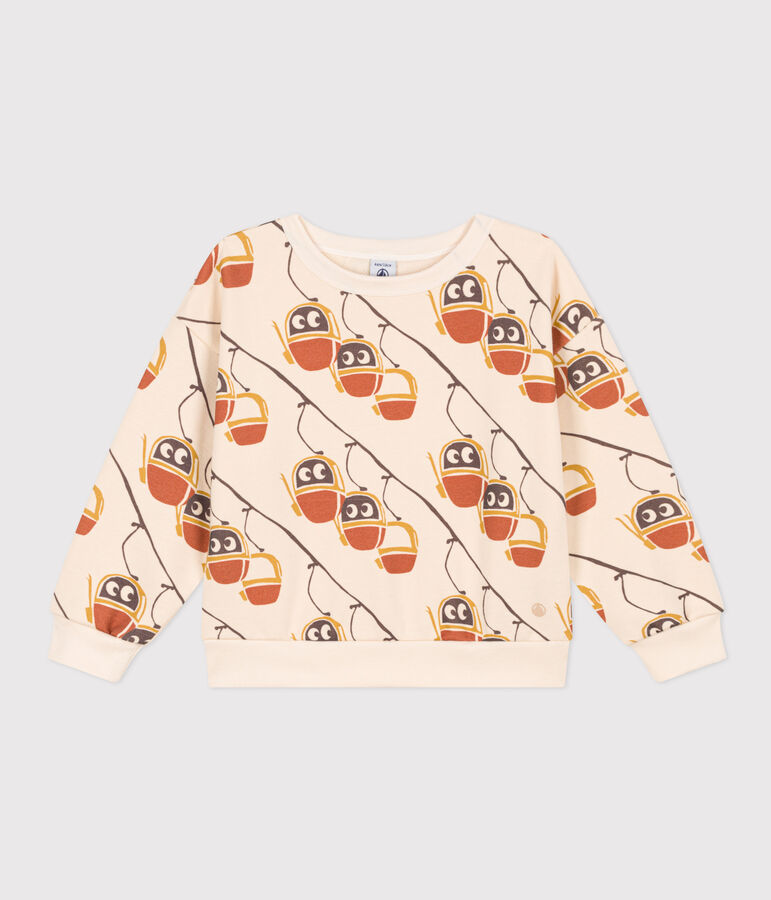 Sudadera estampada de mulet&oacute;n de ni&ntilde;a/ni&ntilde;o crudo/gris