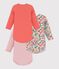 Juego de bodis de algod&oacute;n de manga larga con estampado de flores para beb&eacute; multicolor