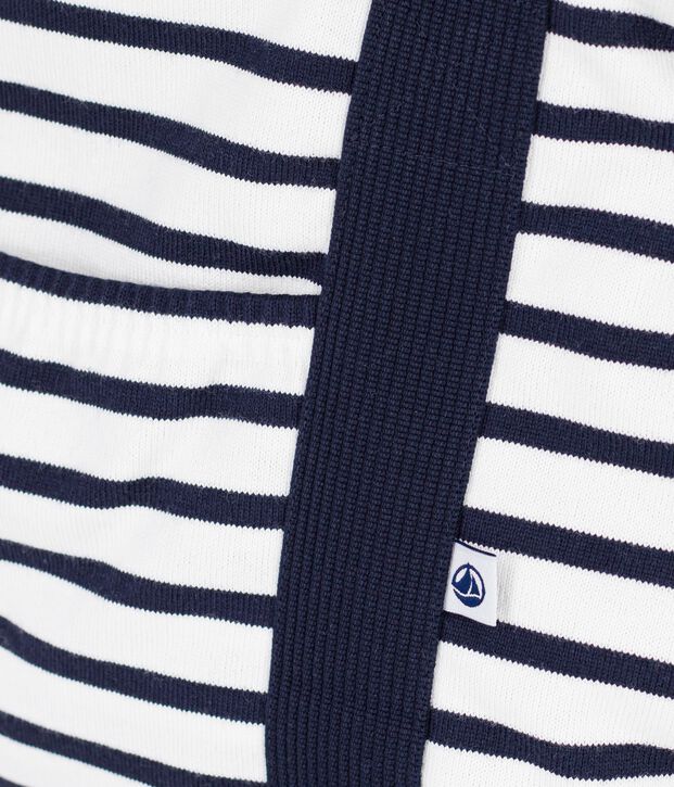 Bolsa de maternidad para beb&eacute; de algod&oacute;n a rayas blanco/azul