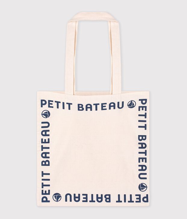 bolso de lona blanco/azul