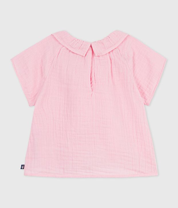 Blusa lisa de algod&oacute;n de manga larga para beb&eacute; MARQUISE