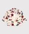 Abrigo enguatado de borreguito con estampado de flores para beb&eacute; crudo/multicolor