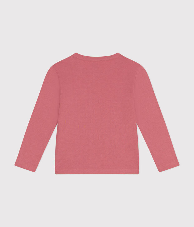Camiseta de manga larga de punto para ni&ntilde;o/a rosa