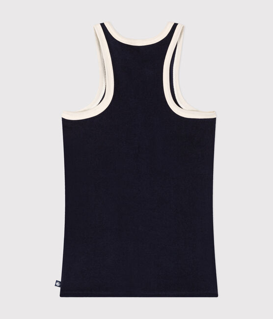 Camiseta sin mangas de algodón de rizo para mujer azul SMOKING