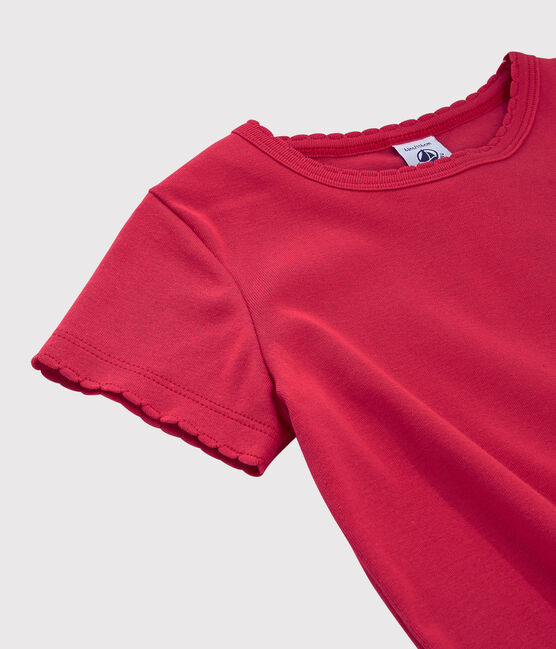 Camiseta icónica de algodón de niño/niña rosa CRANBERRY