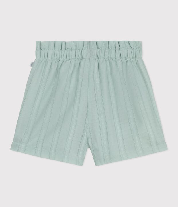 Shorts lisos de algod&oacute;n para beb&eacute; verde