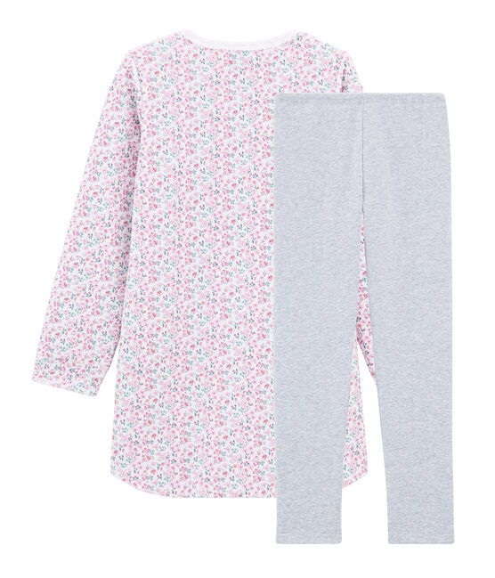 Camisón de terciopelo con «leggings» para niña pequeña blanco MARSHMALLOW/blanco MULTICO