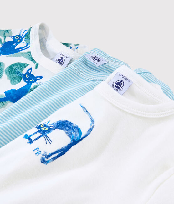 Lote de 3 camisetas de manga corta con gatos de colores de niño variante 1