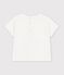 Camiseta lisa de algod&oacute;n de manga corta con estampado para beb&eacute; blanco