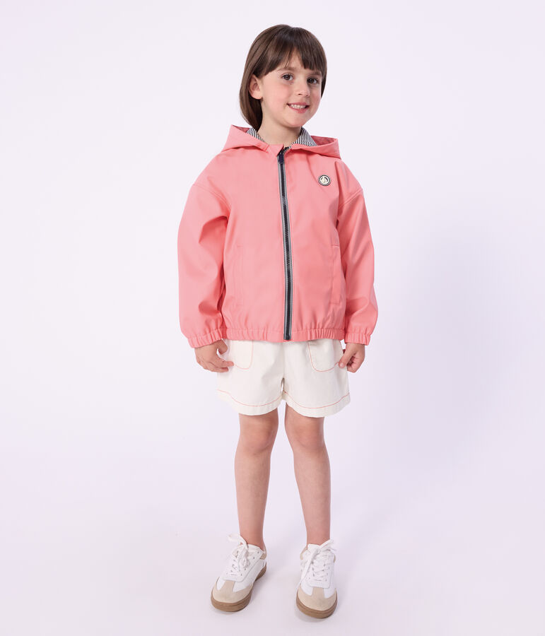 Cazadora infantil lisa de PU rosa