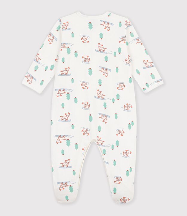 Pijama de mulet&oacute;n con estampado de perro para beb&eacute; blanco/multicolor