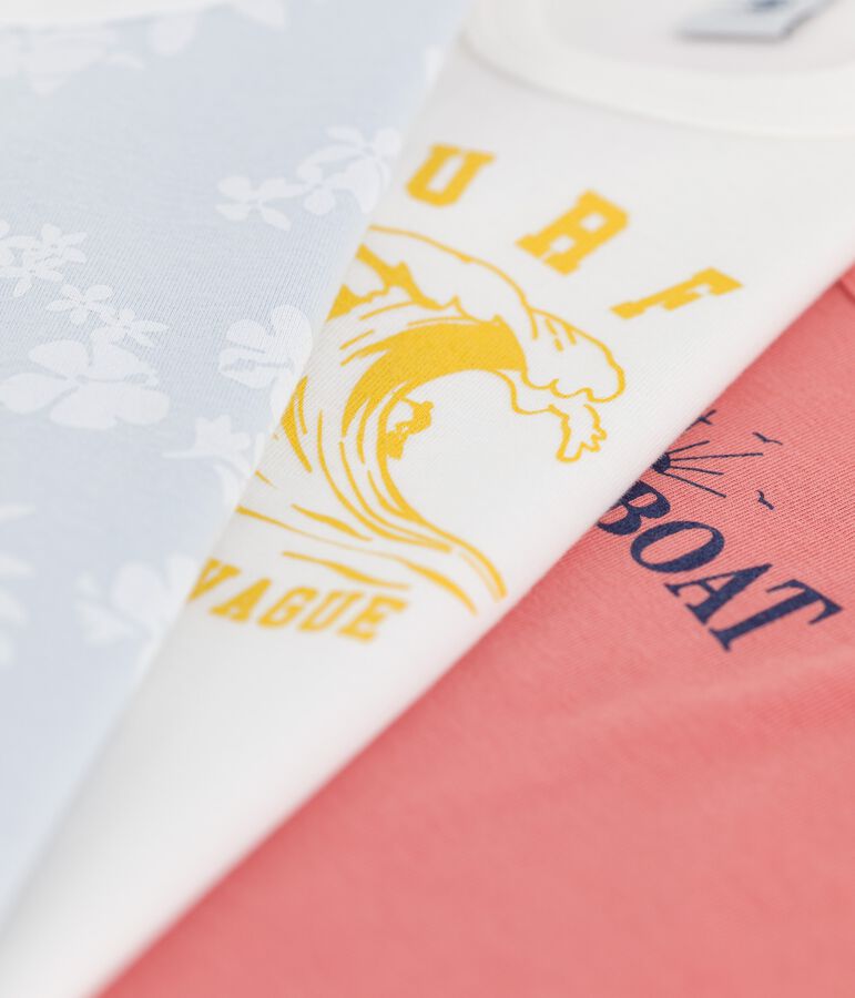 Juego de 3 camisetas de tirantes hawaianas de algod&oacute;n de ni&ntilde;o multicolor