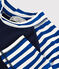 Camiseta de baño anti-UV reciclada de mujer azul SURF/blanco MARSHMALLOW