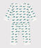 Pijama de algodón con ballenas y abertura sin botones de presión para bebé verde MARSHMALLOW/ DRAGONFLY