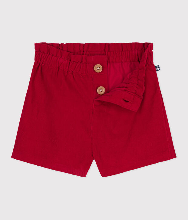 Shorts de pana lisa para beb&eacute; rojo