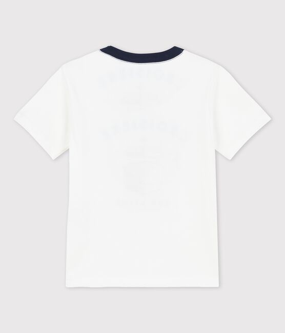 Camiseta de manga corta de algodón de niño blanco MARSHMALLOW