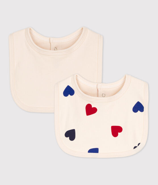 Juego de 2 baberos de algodón con corazón para bebé variante 1