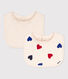 Juego de 2 baberos de algodón con corazón para bebé