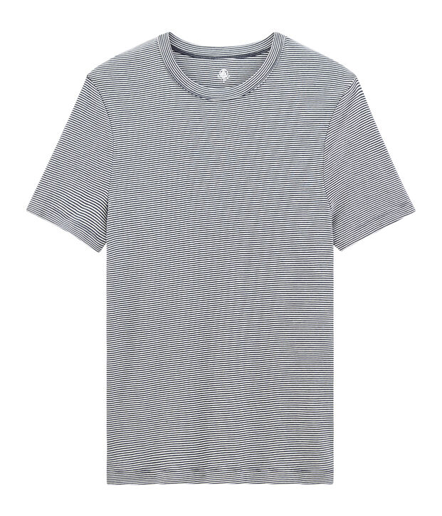 Camiseta de manga corta ic&oacute;nica con cuello redondo para hombre azul/blanco