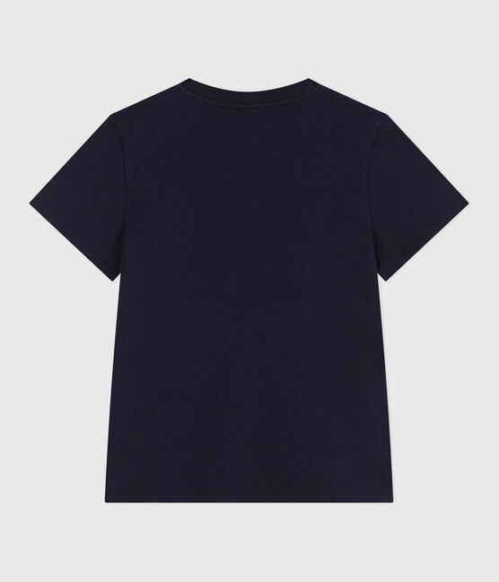 Camiseta Recta de algodón liso para mujer azul SMOKING