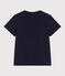 Camiseta Recta de algodón liso para mujer azul SMOKING
