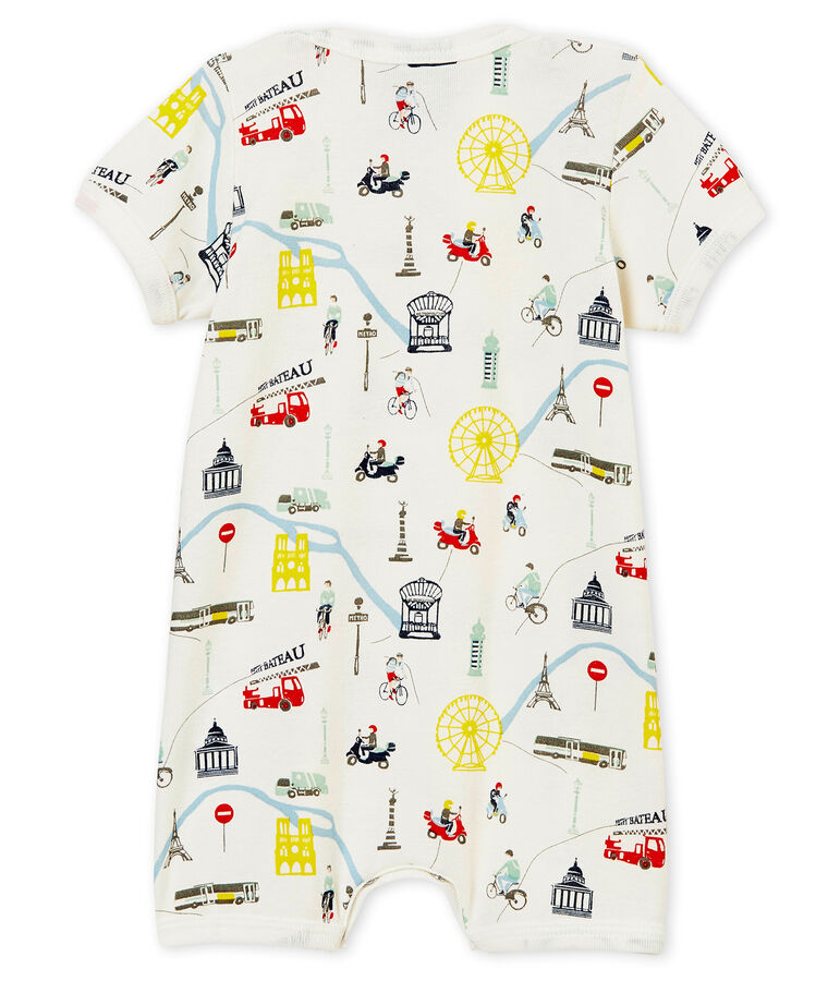 Pelele corto para beb&eacute; ni&ntilde;o blanco/multicolor