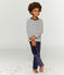 Pijama de terciopelo para niño pequeño azul SMOKING/beige COQUILLE