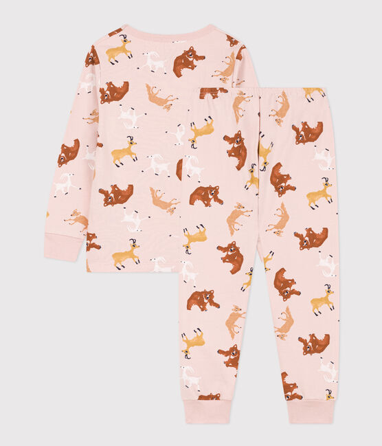 Pijama de felpa con animales para niño/niña rosa SALINE/blanco MULTICO
