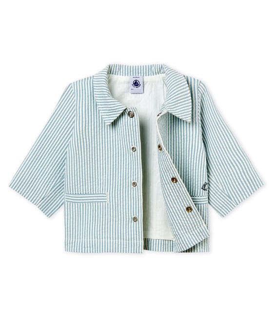 Chaqueta de rayas para bebé niño azul FONTAINE/blanco MARSHMALLOW