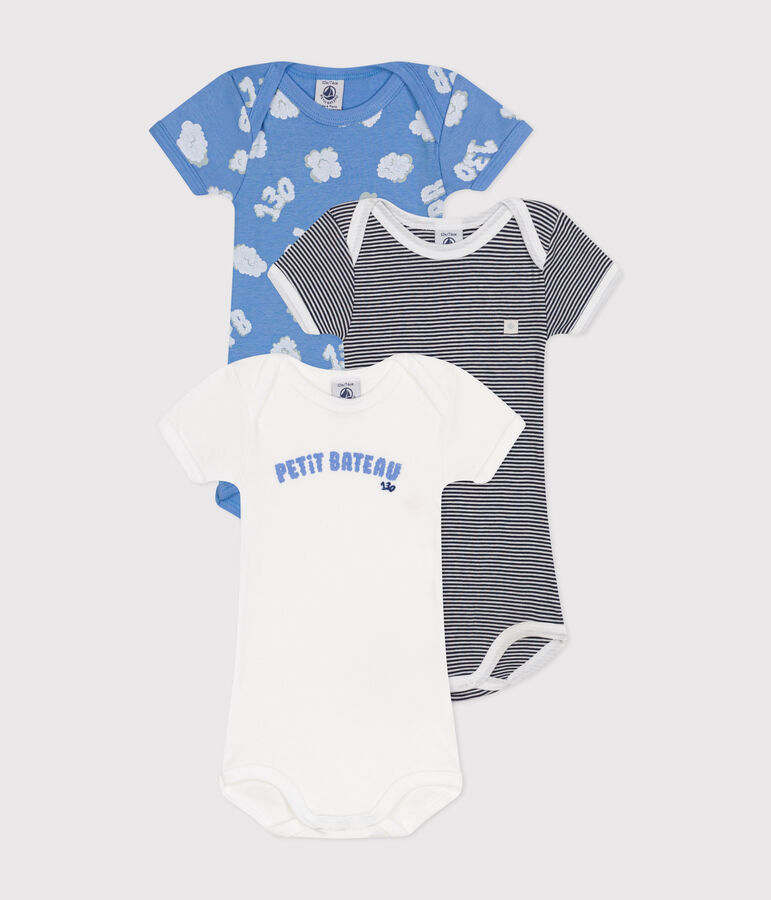 Juego de 3 bodis de beb&eacute; de manga corta de algod&oacute;n variante 2