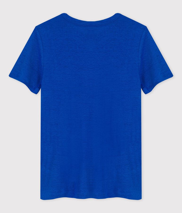 Camiseta L'ICONIQUE de lino de mujer azul