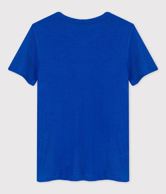 Camiseta L'ICONIQUE de lino de mujer azul DELFT