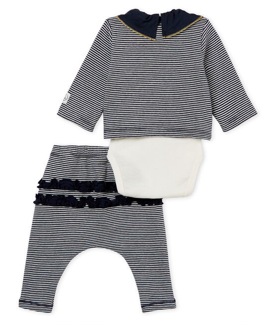 Conjunto 3 piezas de rayas para bebé niña variante 1