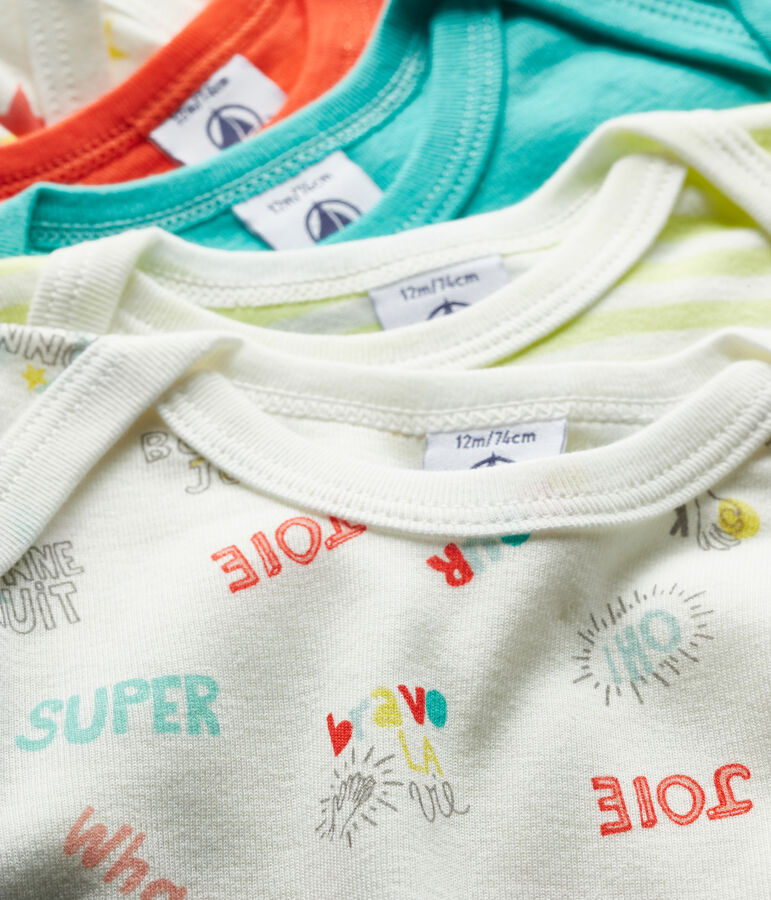 Juego de 5 bodis de manga corta para beb&eacute; de ni&ntilde;o multicolor