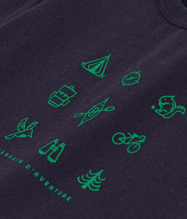 Camiseta de manga corta de jersey ligero para beb&eacute; azul/multicolor