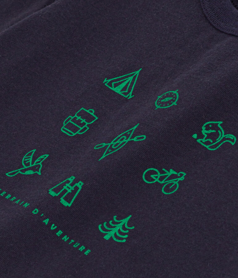 Camiseta de manga corta de jersey ligero para beb&eacute; azul/multicolor