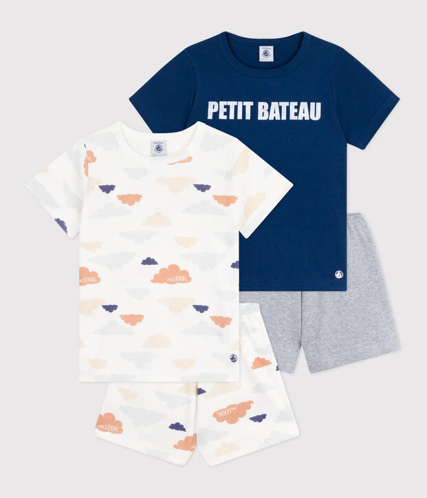 Juego de 2 pijamas infantiles cortos de algod&oacute;n multicolor