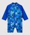 Mono anti-UV eco-sostenible de bebé niño azul SURF/blanco MULTICO