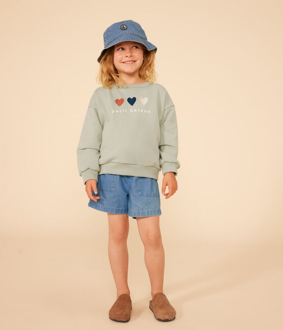 Sudadera de felpa para niña verde HERBIER