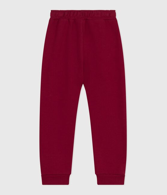 Pantalón infantil de jogging liso de algodón AMARANTE