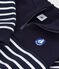 Sudadera infantil de algod&oacute;n a rayas con cremallera en el cuello azul/blanco
