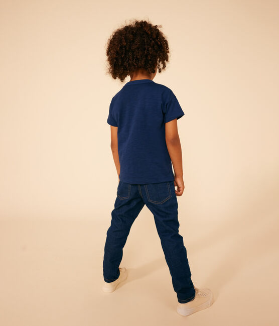 Camiseta de punto flameado para niño azul MEDIEVAL