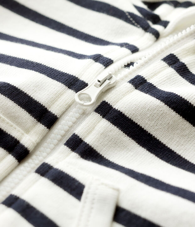 Sudadera con capucha de punto de beb&eacute; ni&ntilde;o blanco/azul