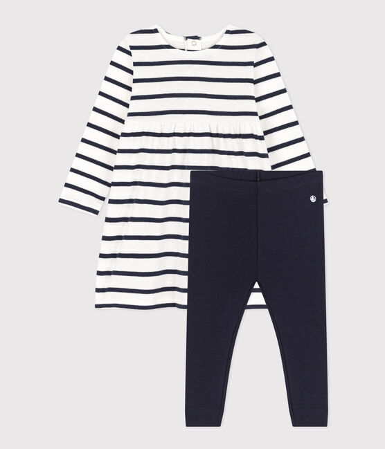 Conjunto de vestido marinero de algodón para bebé variante 1