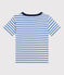 Camiseta a rayas de jersey ligero para niño GAULOISE/ MARSHMALLOW