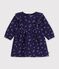 Vestido de algod&oacute;n de manga larga con estampado de flores para beb&eacute; azul/multicolor